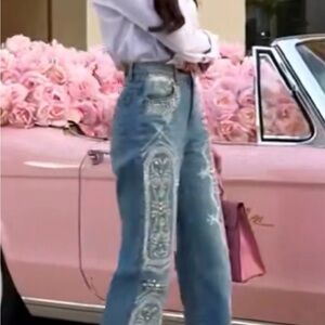Embroidered Blue Jeans